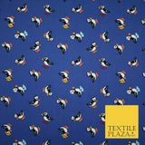 Puffin Sailor Sea Bird Printed 100% Cotton Poplin Fabric Dress Craft Face Masks