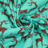 Tartan Check Reindeer Stag Christmas Printed Poly Cotton Fabric Polycotton 45"