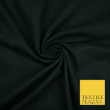 High Quality Plain BLACK Winceyette Soft Brushed 100% Cotton Fabric Flannel 2149