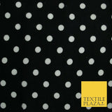 Black Red White 1cm Spot Polka Dot Winceyette Soft Brushed Cotton Print Fabric