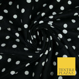 Black Red White 1cm Spot Polka Dot Winceyette Soft Brushed Cotton Print Fabric