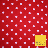 Black Red White 1cm Spot Polka Dot Winceyette Soft Brushed Cotton Print Fabric