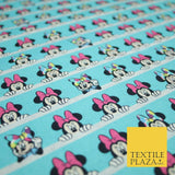 Blue Peeking MINNIE MOUSE Disney Licensed 100% Cotton Digital Print Fabric 4957