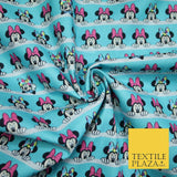 Blue Peeking MINNIE MOUSE Disney Licensed 100% Cotton Digital Print Fabric 4957