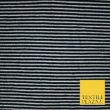 Navy Blue White Candy Stripe Winceyette Soft Brushed Cotton Print Fabric 3974