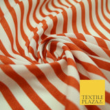 Candy Striped Thin Lines Pinstripe Printed Crepe Polyester Dress Stripe Fabric