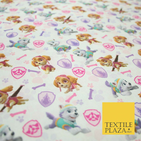 PAW PATROL Skye Everest Badge Bones Digital Print 100% Cotton Fabric 59" 5161