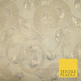 Luxury Falling Rings Metallic Textured Creased Brocade Fabric 54" Wide 5 COLOURS