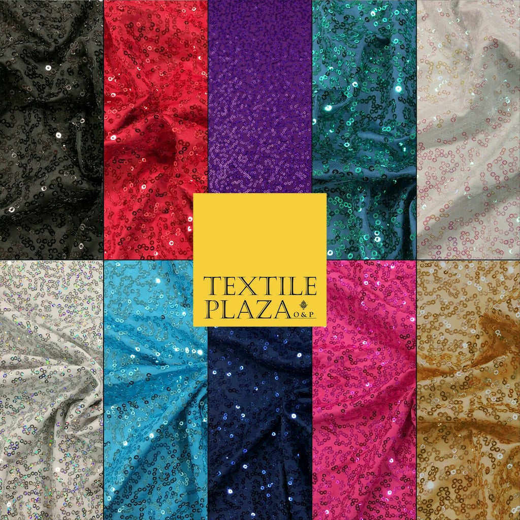 Luxury Sequin Dancewear Spandex Lycra Dress Fabric Stretch Costume 10 COLOURS