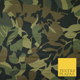 G Star Jungle Leaves Camouflage Cotton Drill Fabric Army Military Camo 59" 3Cols