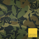 G Star Jungle Leaves Camouflage Cotton Drill Fabric Army Military Camo 59" 3Cols