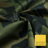 G Star Jungle Leaves Camouflage Cotton Drill Fabric Army Military Camo 59" 3Cols