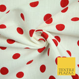 100% Cotton Canvas Large Spot Polka Dot Fabric Upholstery Craft Bag Material 56"