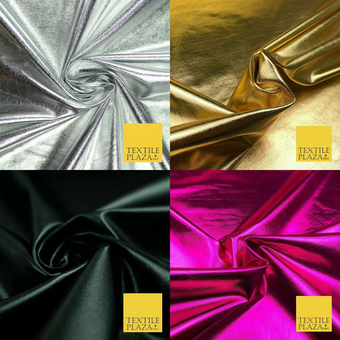 4 COLOURS - PREMIUM Metallic Lycra Fabric Shiny Mirror Foil Spandex Dancewear