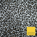 Cheetah Leopard Animal Printed Satin Dress Fabric Silky Trendy Craft 58" 6111