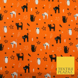 Scary Cats Stars Lightning HALLOWEEN Printed Polycotton Fabric 45" Wide