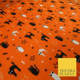 Scary Cats Stars Lightning HALLOWEEN Printed Polycotton Fabric 45" Wide