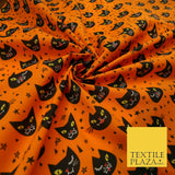 Cheeky Spooky Cats Stars HALLOWEEN Printed Polycotton Fabric 45" Wide