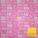 Festive Christmas Ho Ho Ho Printed Poly Cotton Fabric Polycotton 45"