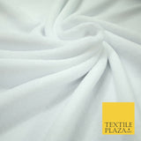 WHITE Super Soft Plain Cuddle Fleece Double Sided Fabric Christmas - 58" 6394