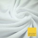 WHITE Super Soft Plain Cuddle Fleece Double Sided Fabric Christmas - 58" 6394