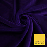 10 COLOURS - Soft Plain Velvet Velour Fabric Stretch Spandex Material - 65"