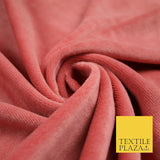 10 COLOURS - Soft Plain Velvet Velour Fabric Stretch Spandex Material - 65"