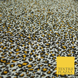 White Mustard Animal Leopard Printed Pleated Plisse Georgette Dress Fabric 6483