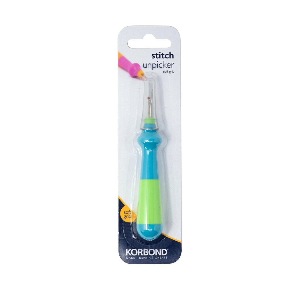 KORBOND Stitch Unpicker / Seam Ripper with Blue / Green Soft Grip Handle 110133