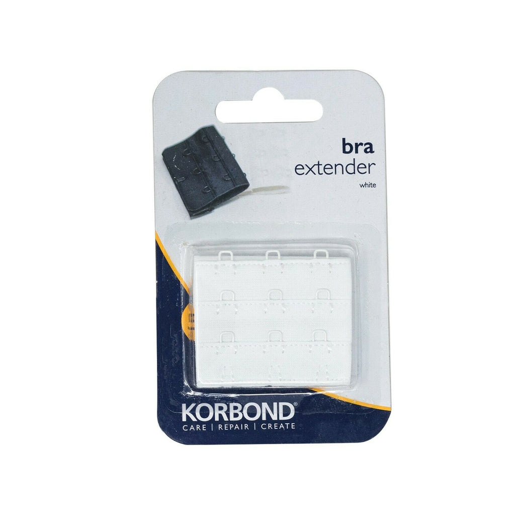 KORBOND Triple Hook Bra Extender Extension 50mm WHITE - Machine Washable 110104