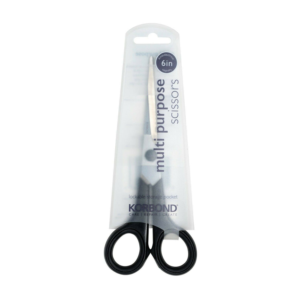 KORBOND 6" General Multi Purpose Scissors Soft Grip Ambidextrous Handles 110356