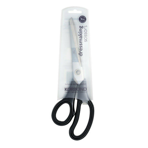 KORBOND Black 9" Dressmaking Scissors with Comfort Grip Stainless Steel 110353