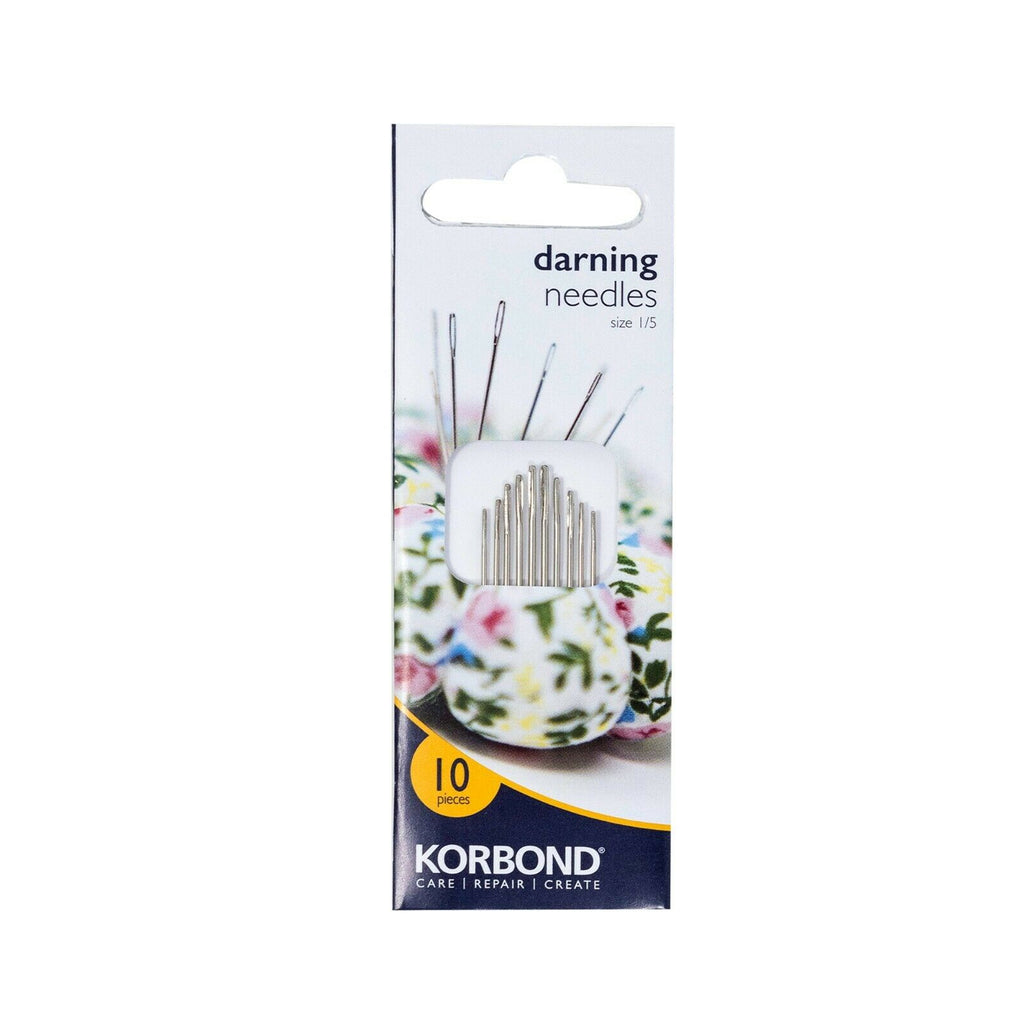 KORBOND 10 Pieces Darning Needles Size 1/5 Long Eye Sewing Craft Wool 110242