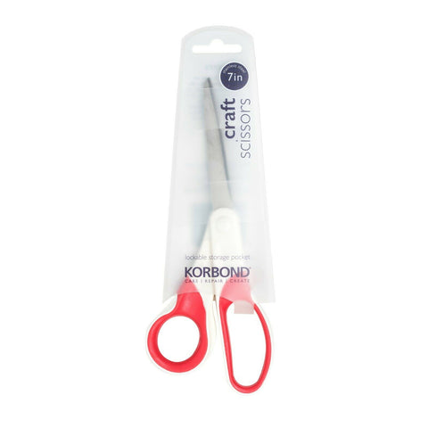 KORBOND 7" Craft Scissors Coloured Soft Grip Stainless Steel Art Craft 110358