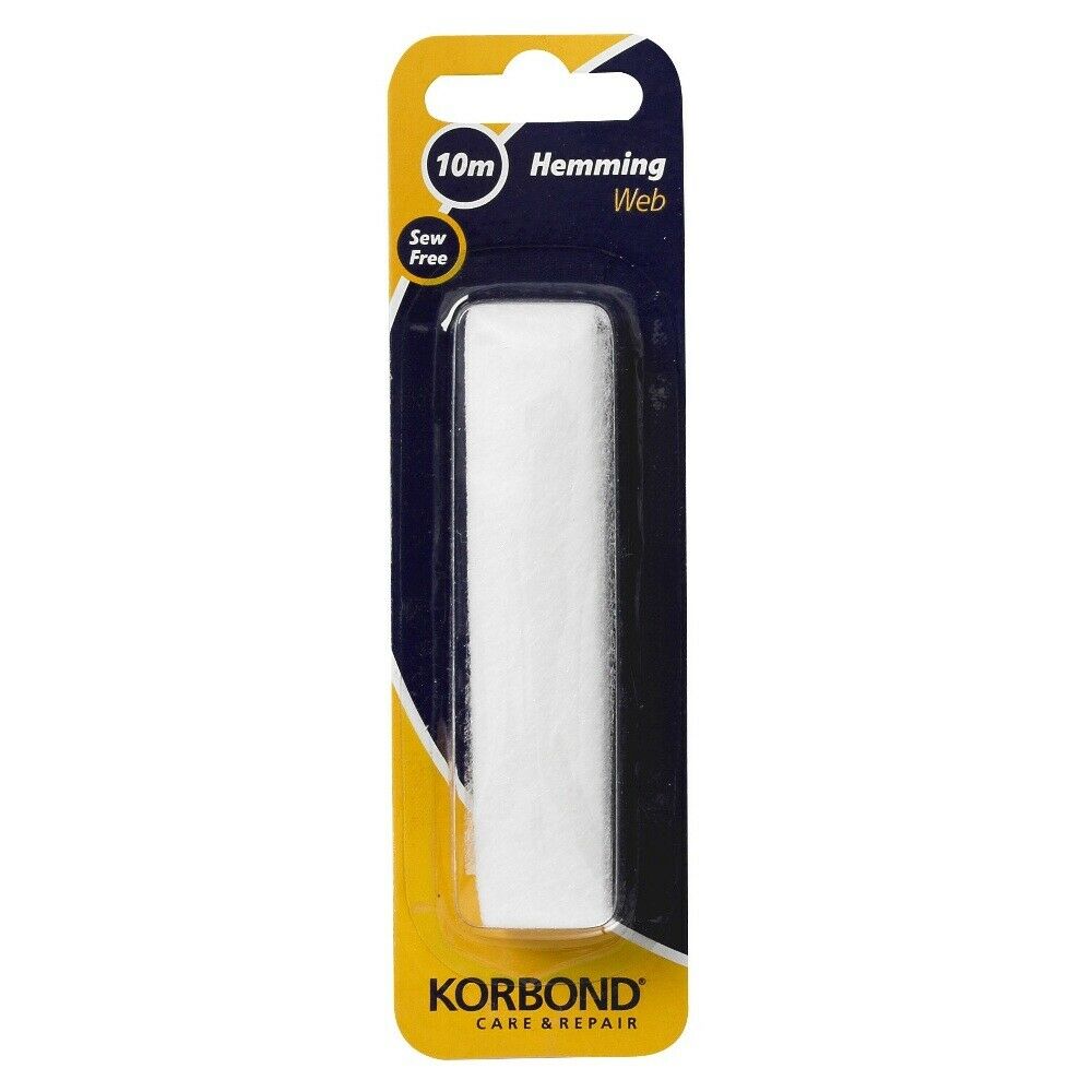 KORBOND 10m White Hemming Web No Sewing Required Craft Repair Bond Fabric 110041