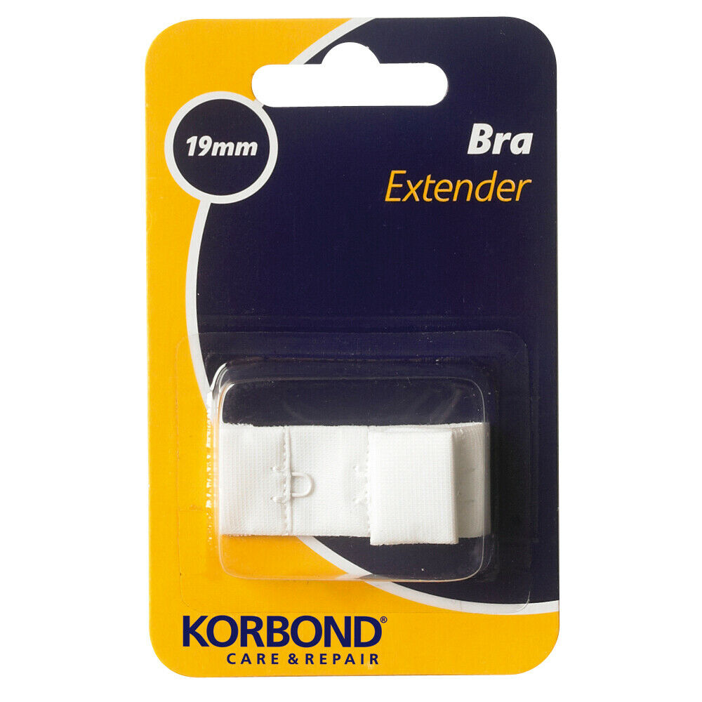 KORBOND Single Hook Bra Extender Extension 19mm WHITE - Machine Washable 110098