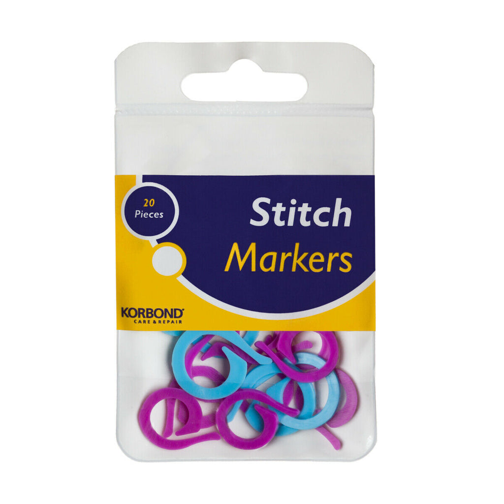 KORBOND Stitch Markers 20 Pieces - Snag Free Clips Knitting Crochet 180048