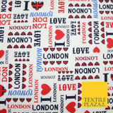 I LOVE LONDON Hearts Platinum Jubilee Union Jack Printed 100% Cotton Fabric 7078