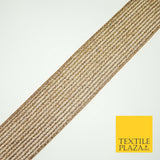 Antique Gold Metallic Shimmer Stripe Lines Trim Border Ribbon Lace 5cm Wide X593