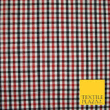 SMALL Classic Red Black White Gingham Check COTTON Fabric Picnic 56" Wide 7212