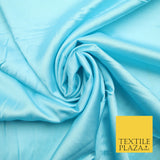 Aqua Blue 2 Fine Silky Smooth Liquid Sateen Satin Dress Fabric Drape Lining Material 7887