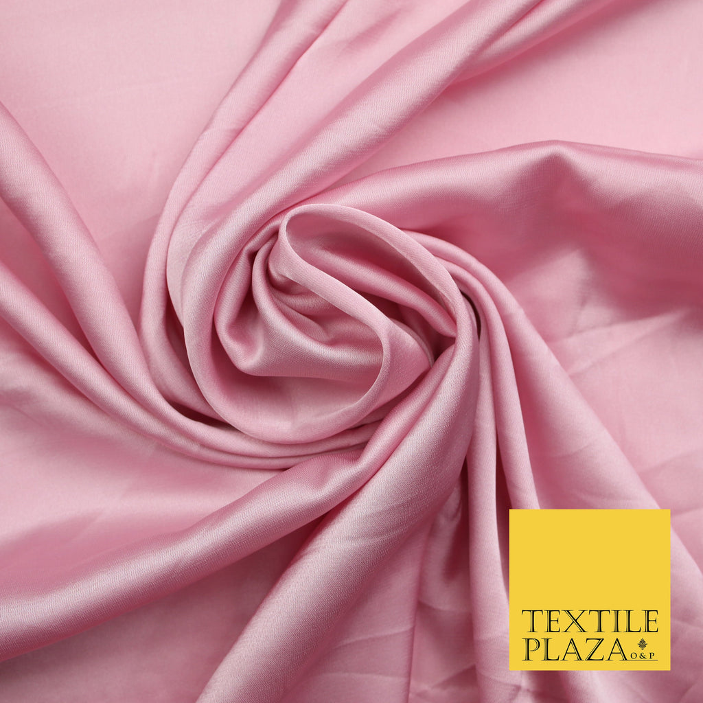 Baby Pink Fine Silky Smooth Liquid Sateen Satin Dress Fabric Drape Lining Material 7844