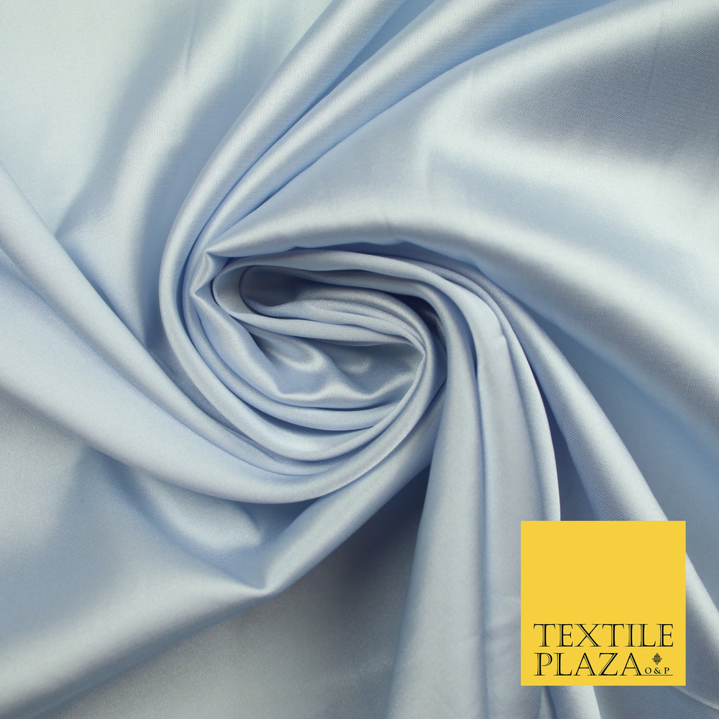 Ice Blue Fine Silky Smooth Liquid Sateen Satin Dress Fabric Drape Lining Material 7884