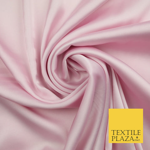 Light Baby Pink Fine Silky Smooth Liquid Sateen Satin Dress Fabric Drape Lining Material 7843