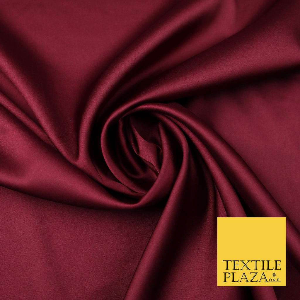 Wine Burgundy Fine Silky Smooth Liquid Sateen Satin Dress Fabric Drape Lining Material 7873