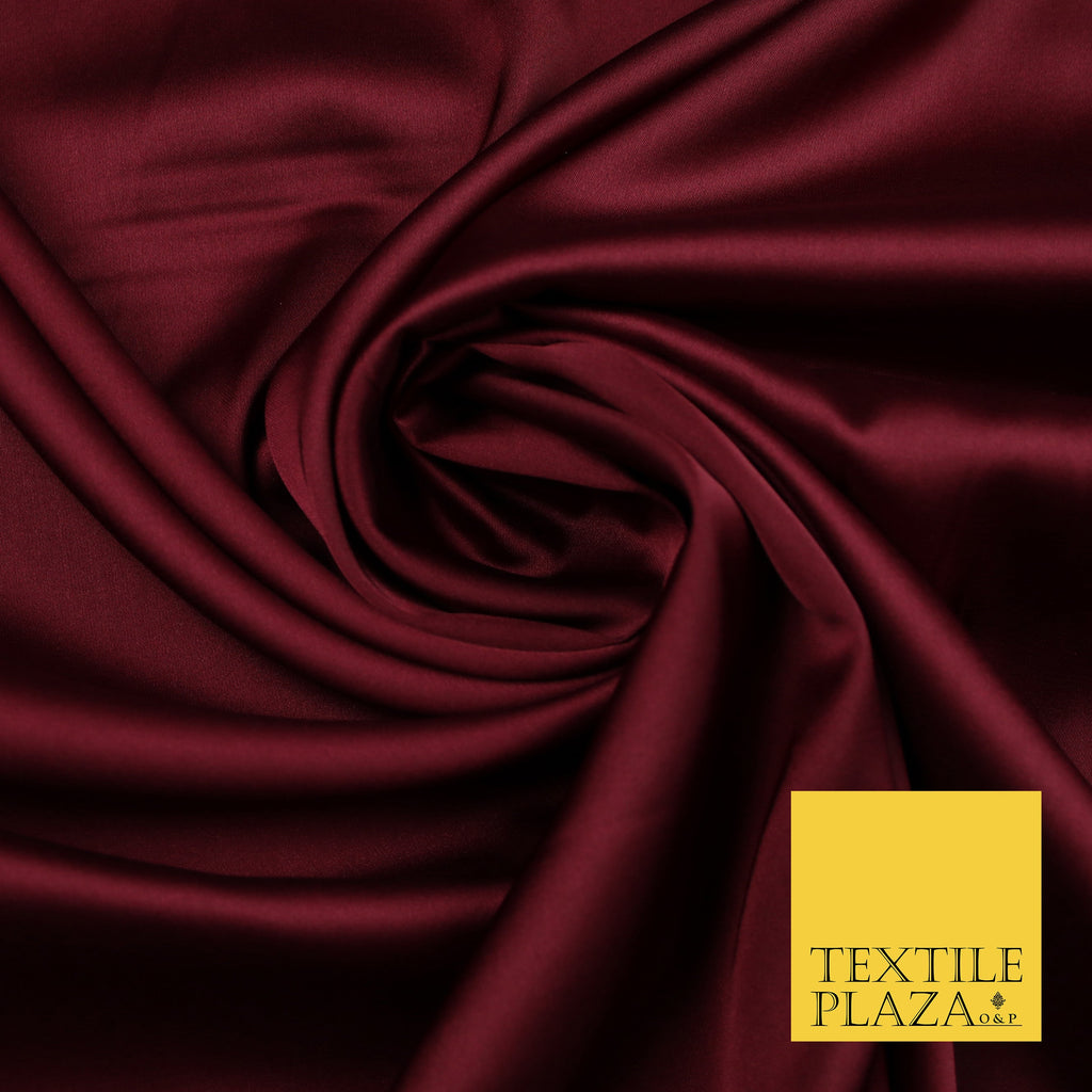 Wine Maroon Fine Silky Smooth Liquid Sateen Satin Dress Fabric Drape Lining Material 7864