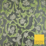 6 COLOURS Grey Ornamental Floral Vine Textured Brocade Jacquard Dress Fabric 59"