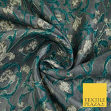 6 COLOURS Grey Ornamental Floral Vine Textured Brocade Jacquard Dress Fabric 59"