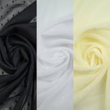 3 COLOURS - Swiss Knot Dot Dobby Sheer Georgette Chiffon Dress Fabric 44"