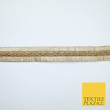 Antique Gold Metallic Plait Woven Ribbon Trim Border Lace - 2cm Wide - X683